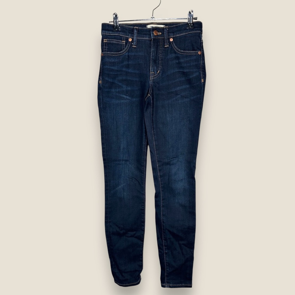 Madewell 9" High Rise Skinny Jeans Dark Blue Wash Denim Women Size 24